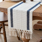 FEXIA Boho Table Runner Fall Burlap Brown Coffee Table Decor 12x72 Inch
