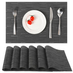 Myir JUN Black Placemats Set of 8 Kitchen and Dining Table Placemats