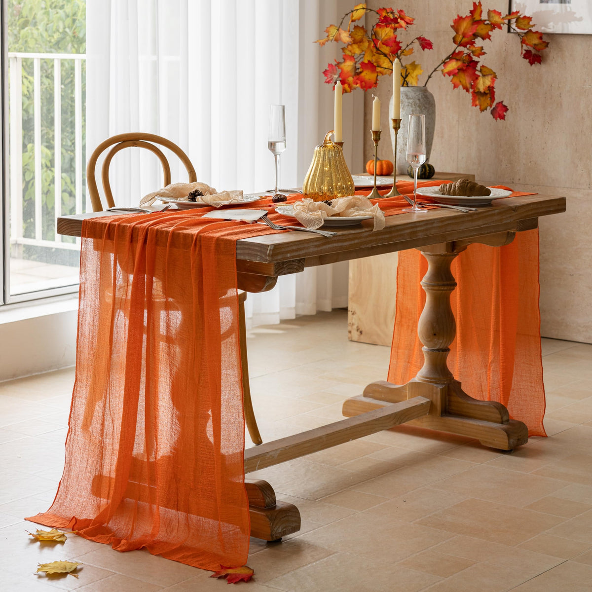 Sage Green Cheesecloth Table Runner 120 Inches Fall Party Home Decorations