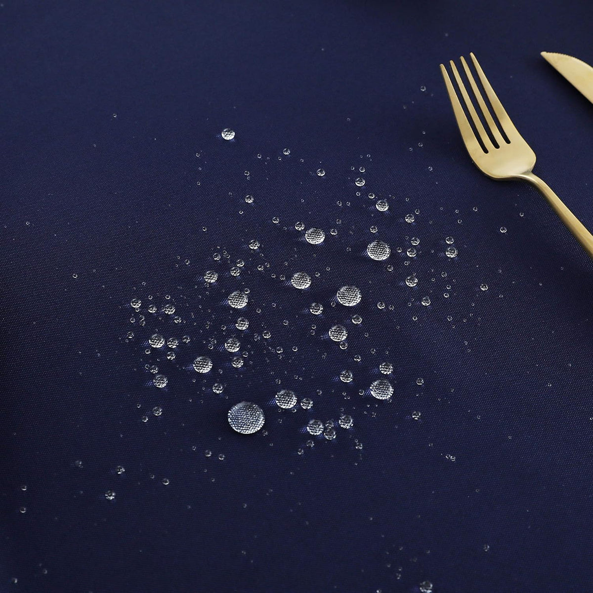FOLINS&HOME Navy Blue Rectangle Waterproof Tablecloth, 60 x 60 Inch