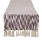 DII Woven Basic Tabletop Collection Chevron Table Runner, 15x72, Off-White