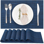 Myir JUN Black Placemats Set of 8 Kitchen and Dining Table Placemats