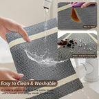 Brown Placemats Set of 4, Rustic Washable PVC Vinyl Woven for Dining Table, Stain Resistant Flat Pack No Curled Edges, Heat Resistant Non Slip, 17 x 12 Inch
