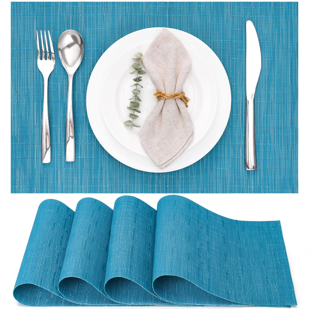 Myir JUN Black Placemats Set of 8 Kitchen and Dining Table Placemats