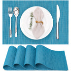 Myir JUN Black Placemats Set of 8 Kitchen and Dining Table Placemats