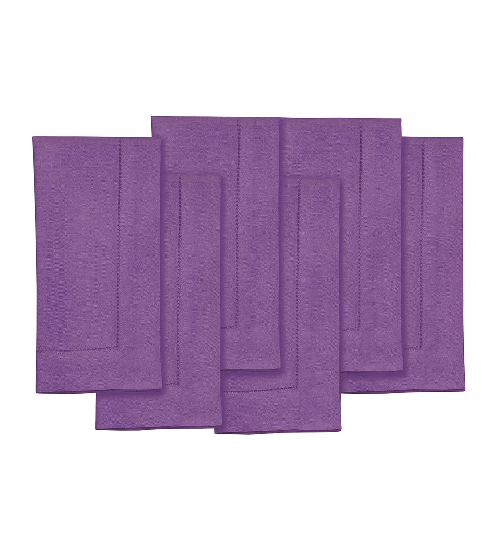 Solino Home 100% Pure Linen Placemats Green Hemstitch, 14 x 19 in, Set of 4