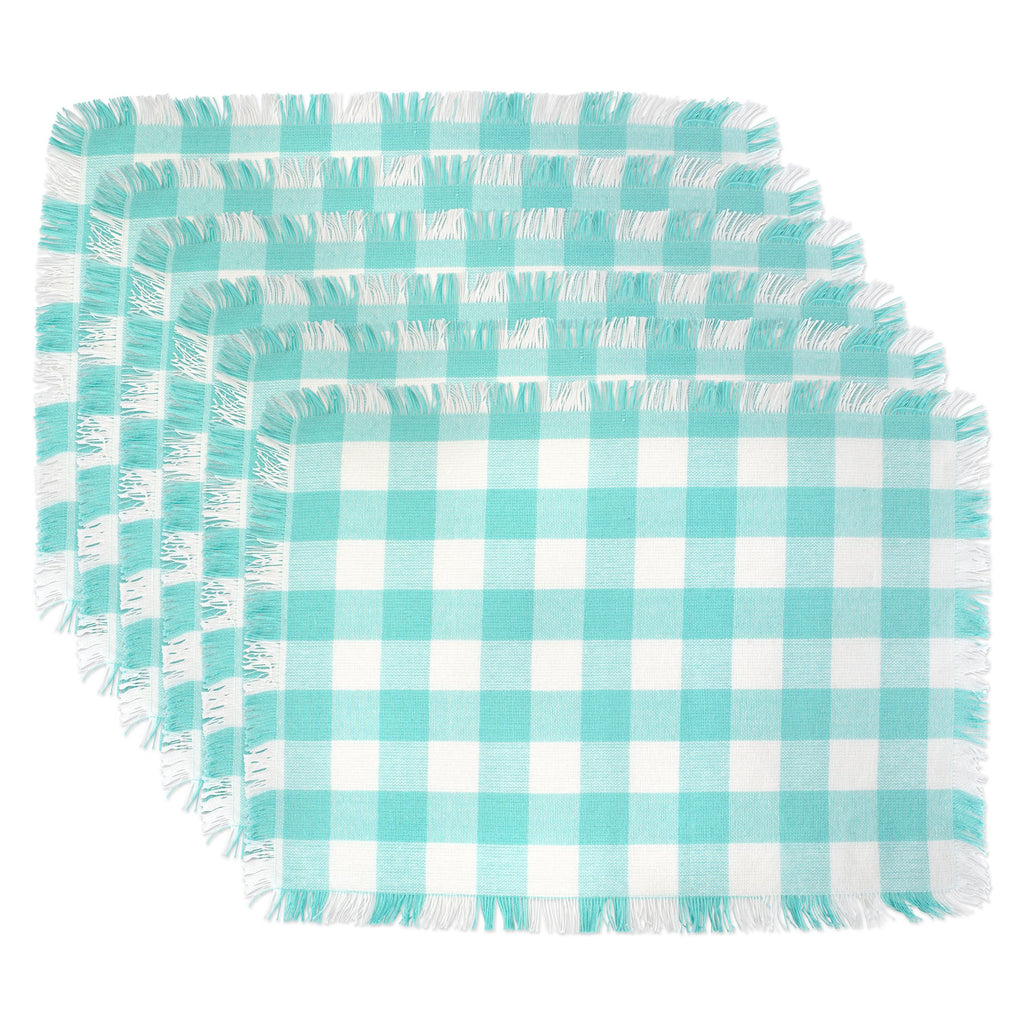 DII Fringed Check Tabletop, Table Runner, 14x108, Stone Brown