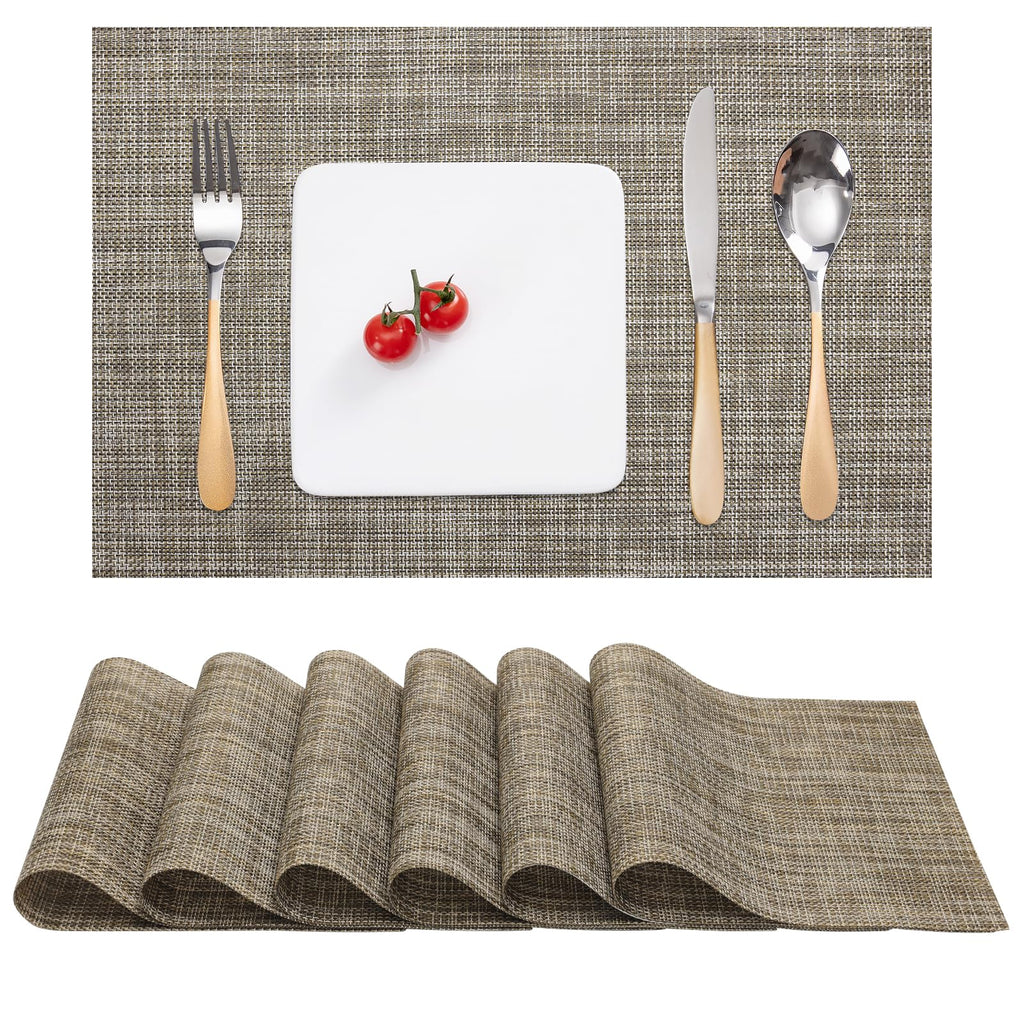 Myir JUN Black Placemats Set of 8 Kitchen and Dining Table Placemats