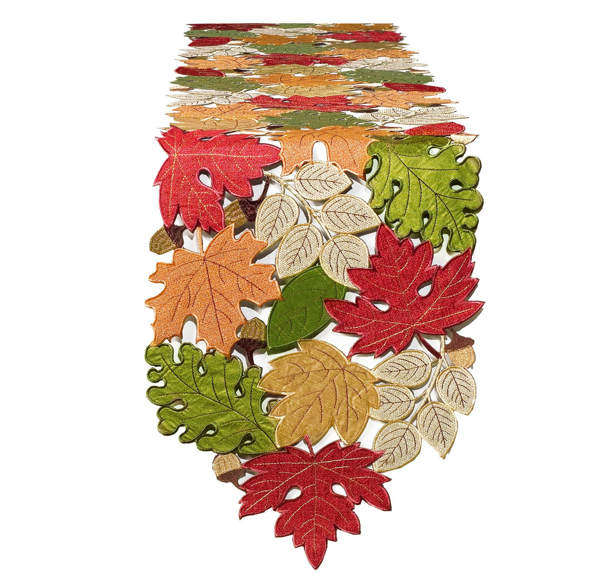 KEVA Fall Table Runner 72inches Long, Harvest Embroidered Thanksgiving Autumn Maple Leaves Table Runner 13x72 inch for Thanksgiving Kitchen Fall Table Decoration