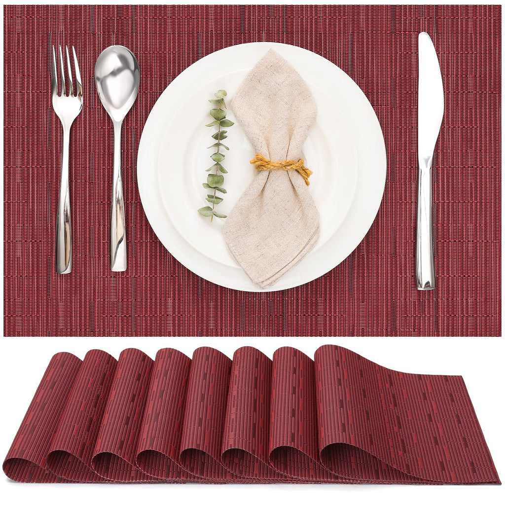 Myir JUN Black Placemats Set of 8 Kitchen and Dining Table Placemats