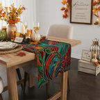 OHOME Fall Decor - Stained Glass Table Runner