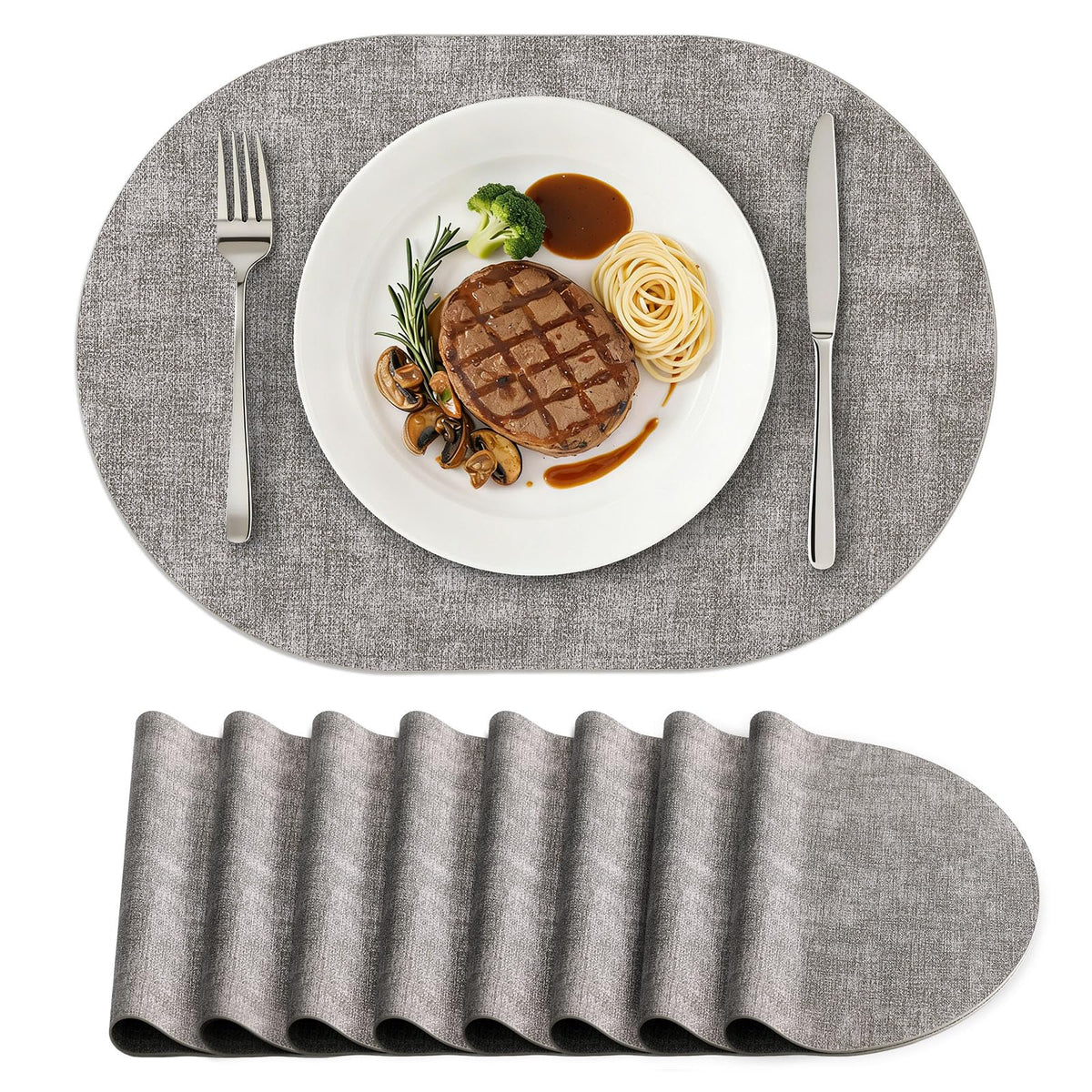 homing Heat Resistant Oval Placemats Set of 6, Navy
