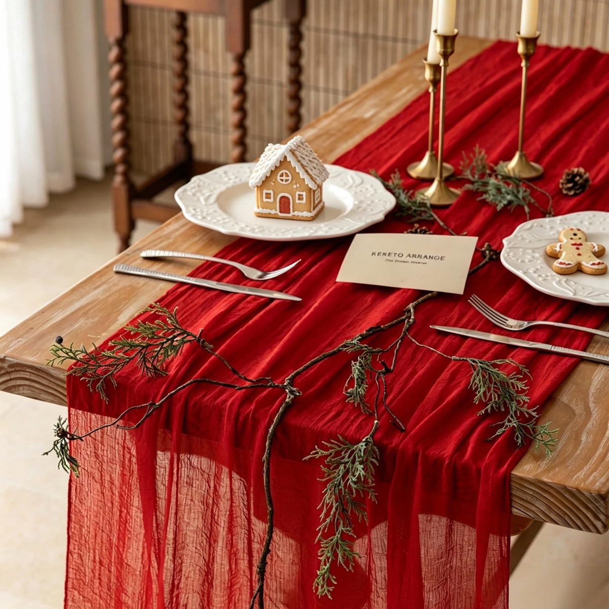 Sage Green Cheesecloth Table Runner 120 Inches Fall Party Home Decorations