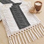 FEXIA Boho Table Runner for Fall Home Decor 12x72 Rustic with Tassels