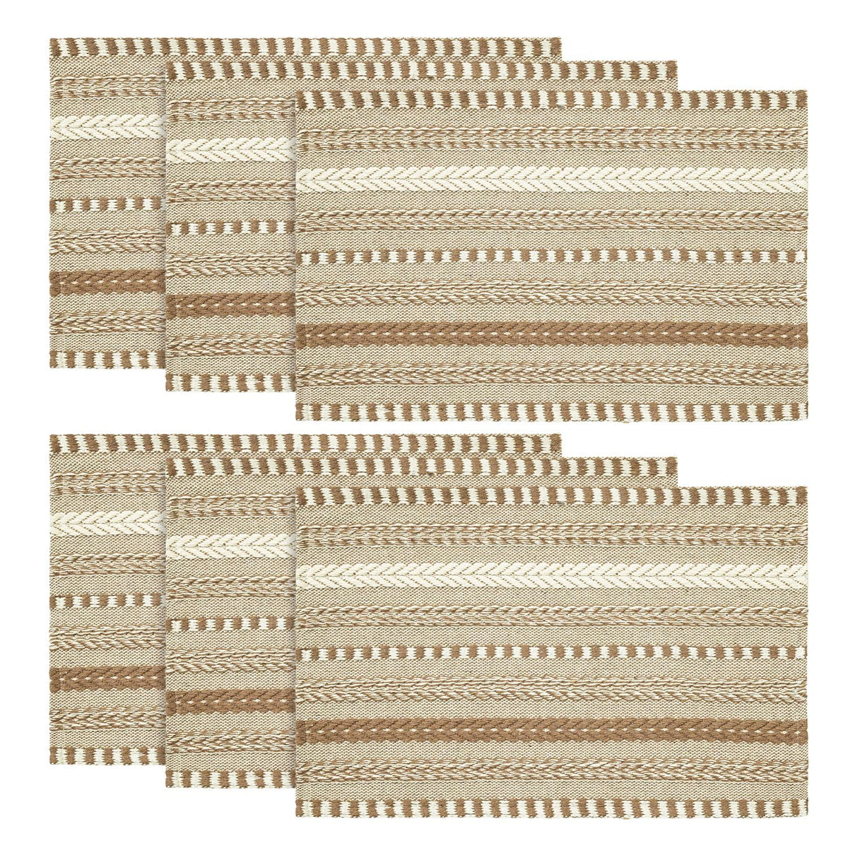 Artoid Mode Pink Woven Braided Stripe Placemats Set of 4-12x18 Inch
