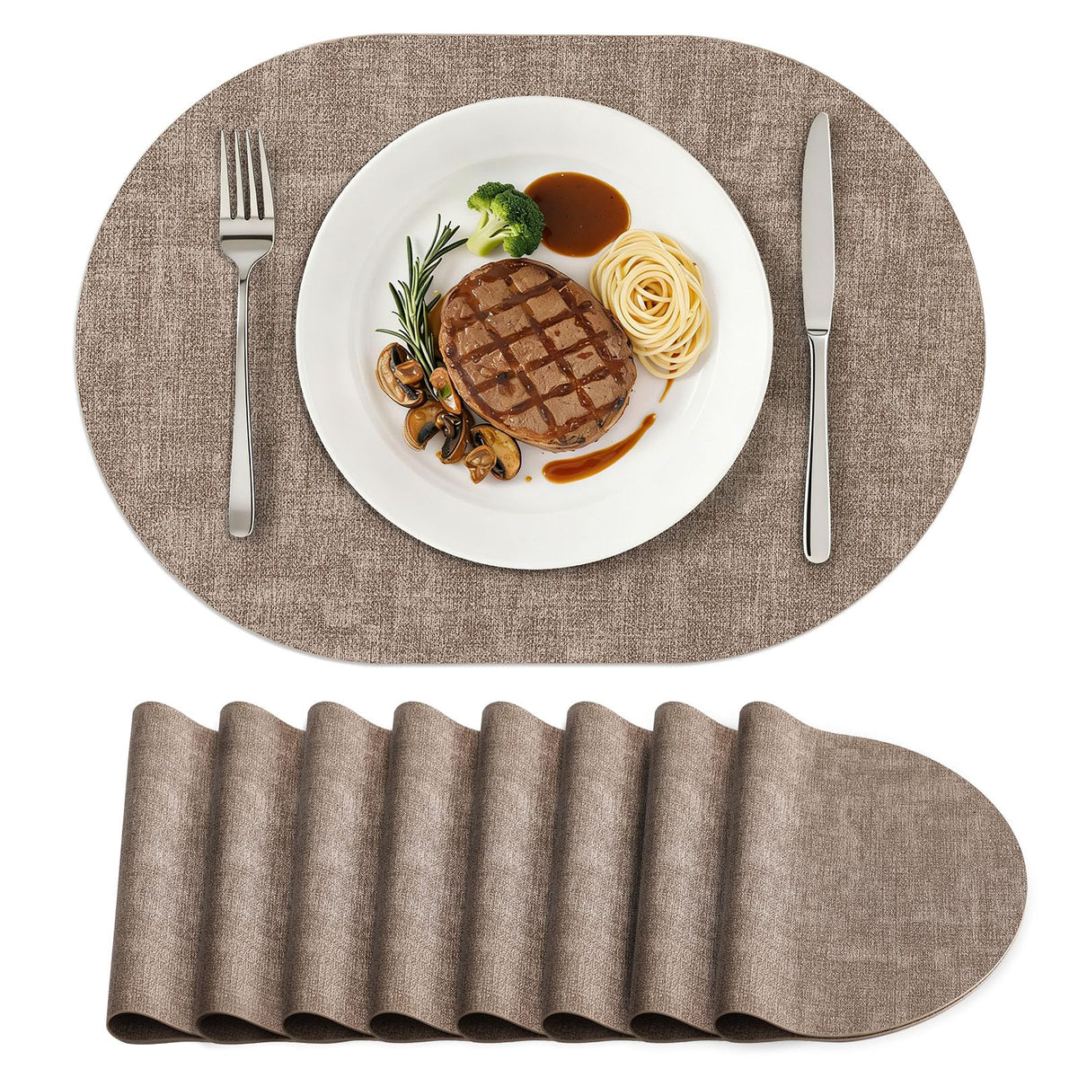 homing Heat Resistant Oval Placemats Set of 6, Navy