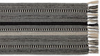DII Braided Stripe Table Runner, 15x72 with 2.5" Fringe, Black