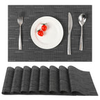 Myir JUN Black Placemats Set of 8 Kitchen and Dining Table Placemats