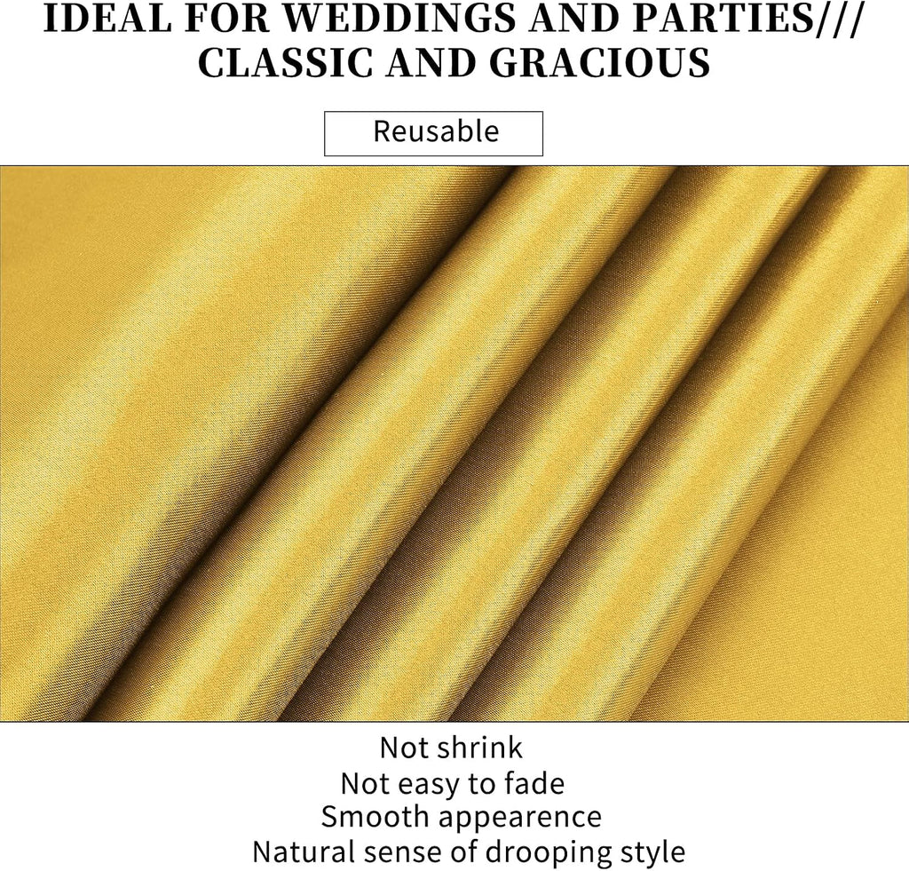 10-Pack Gold 12 x 108 inches Long Premium Satin Table Runner