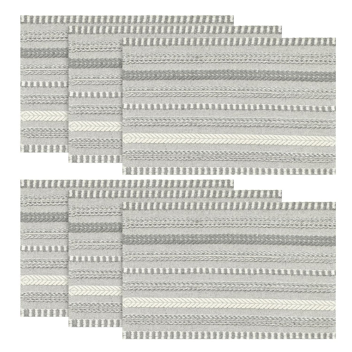 Artoid Mode Pink Woven Braided Stripe Placemats Set of 4-12x18 Inch