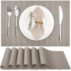 Myir JUN Black Placemats Set of 8 Kitchen and Dining Table Placemats