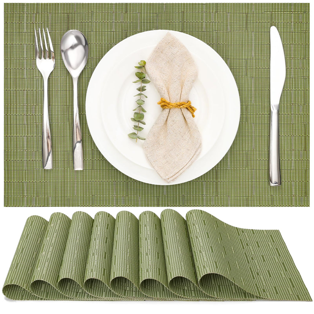 Myir JUN Black Placemats Set of 8 Kitchen and Dining Table Placemats