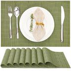 Myir JUN Black Placemats Set of 8 Kitchen and Dining Table Placemats