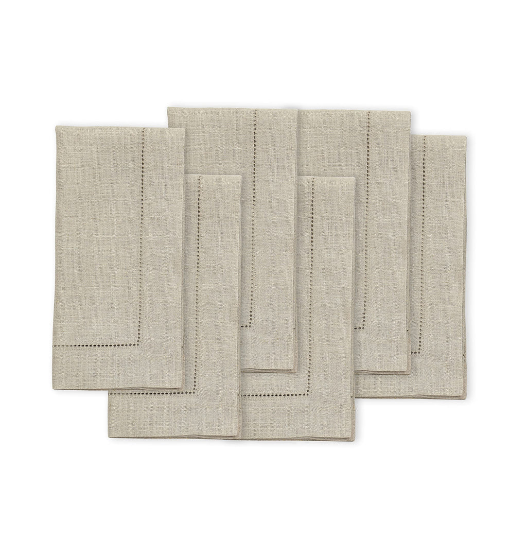 Solino Home 100% Pure Linen Placemats Green Hemstitch, 14 x 19 in, Set of 4