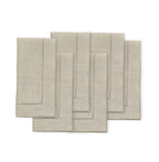 Solino Home 100% Pure Linen Placemats Green Hemstitch, 14 x 19 in, Set of 4