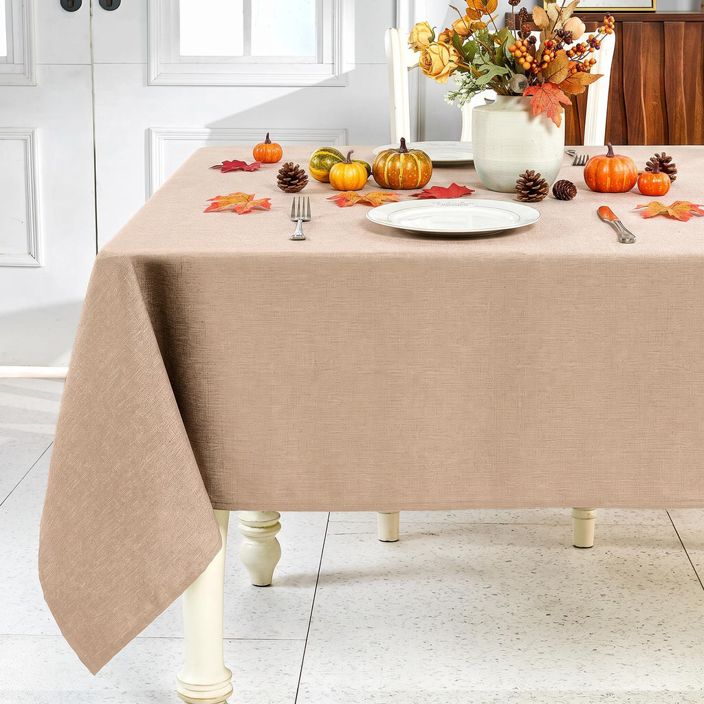 IVAPUPU Textured Linen Rectangle Table Cloth, Sage Green, 60 x 84 Inch