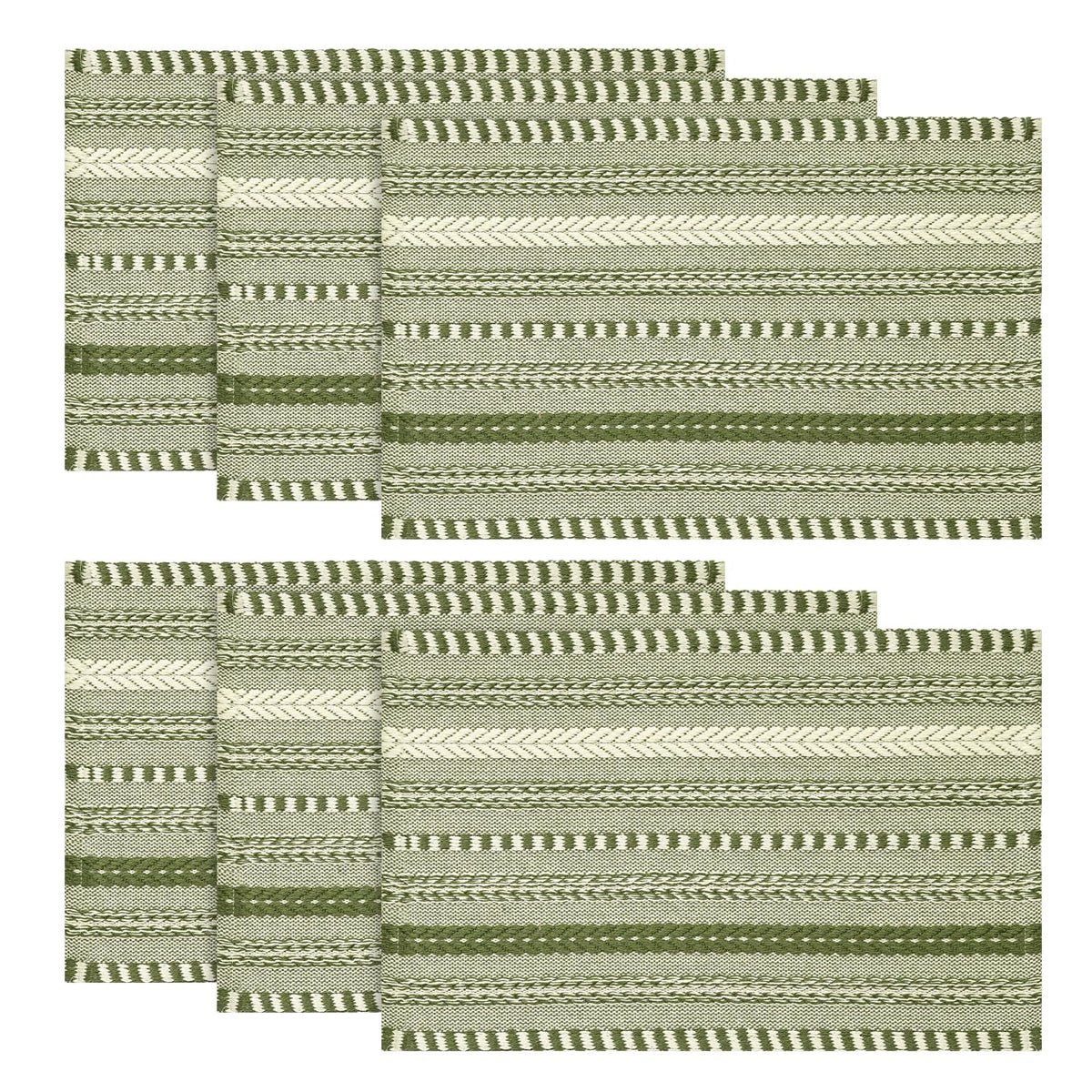Artoid Mode Pink Woven Braided Stripe Placemats Set of 4-12x18 Inch