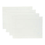 Solino Home 100% Pure Linen Placemats Green Hemstitch, 14 x 19 in, Set of 4