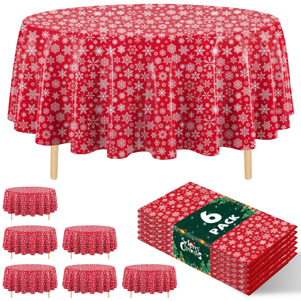 6 Pack Happy Birthday Plastic Tablecloths, 108" x 54" Rectangle Disposable Table Covers for Picnic Birthday Wedding Parties (Balloon)