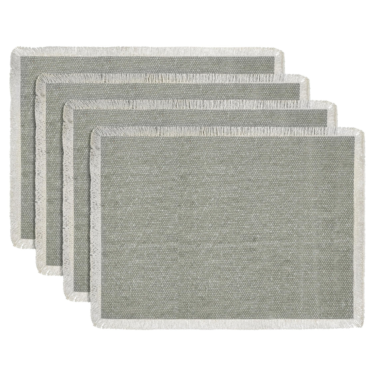 Hausattire Cotton Frayed Placemats Set of 4 Dining Table 14x14 Inch | Rustic Vintage Boho Washable Easter Placemat for Outdoor Parties BBQ's Wedding, Holiday, Special Occasions, Nubby Cotton - Brown