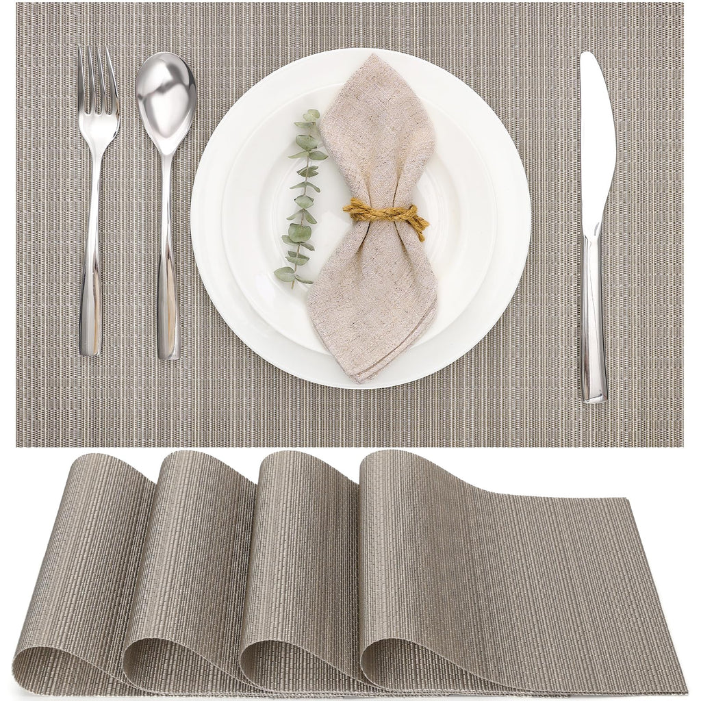 Myir JUN Black Placemats Set of 8 Kitchen and Dining Table Placemats