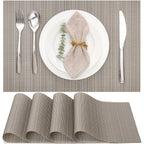 Myir JUN Black Placemats Set of 8 Kitchen and Dining Table Placemats