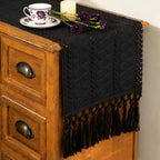 FEXIA Boho Table Runner Fall Burlap Brown Coffee Table Decor 12x72 Inch