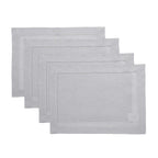 Solino Home 100% Pure Linen Placemats Green Hemstitch, 14 x 19 in, Set of 4