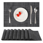 Myir JUN Black Placemats Set of 8 Kitchen and Dining Table Placemats