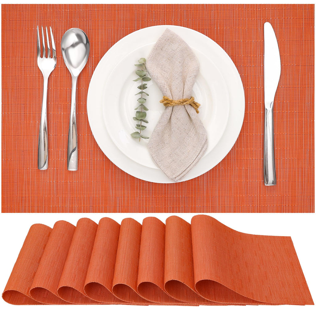 Myir JUN Black Placemats Set of 8 Kitchen and Dining Table Placemats