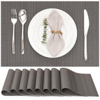 Myir JUN Black Placemats Set of 8 Kitchen and Dining Table Placemats