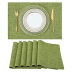 homing Faux Cotton Linen Placemats Set of 6, Cloth Dining Table Mats