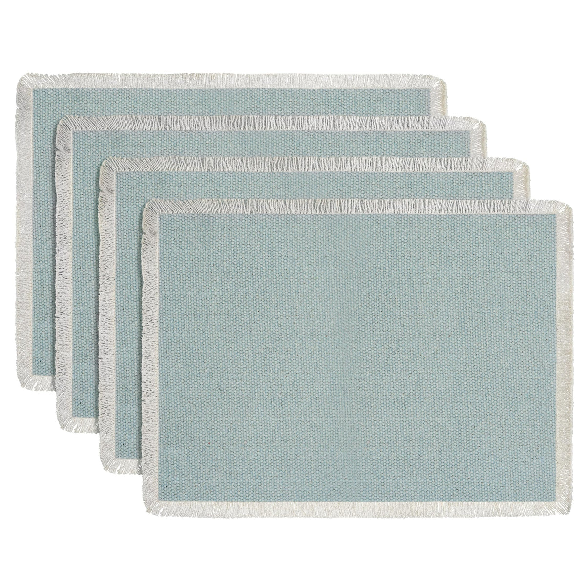Hausattire Cotton Frayed Placemats Set of 4 Dining Table 14x14 Inch | Rustic Vintage Boho Washable Easter Placemat for Outdoor Parties BBQ's Wedding, Holiday, Special Occasions, Nubby Cotton - Brown