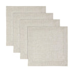 Solino Home 100% Pure Linen Placemats Green Hemstitch, 14 x 19 in, Set of 4