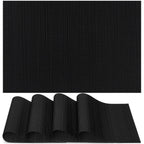Myir JUN Black Placemats Set of 8 Kitchen and Dining Table Placemats
