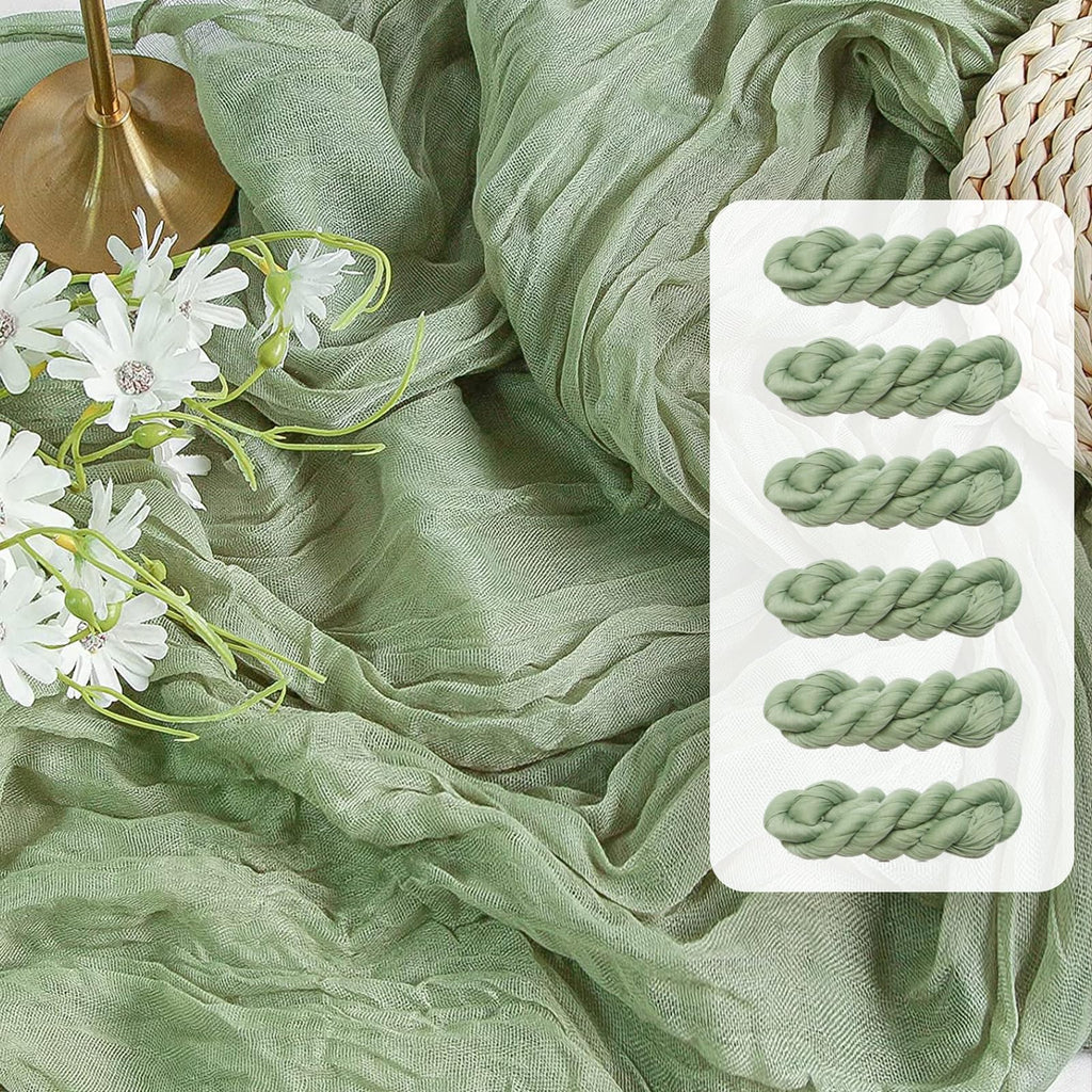 FEXIA Beige Cheesecloth Table Runner Gauze Rustic Boho Party Decoration