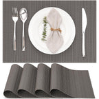 Myir JUN Black Placemats Set of 8 Kitchen and Dining Table Placemats