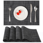 Myir JUN Black Placemats Set of 8 Kitchen and Dining Table Placemats