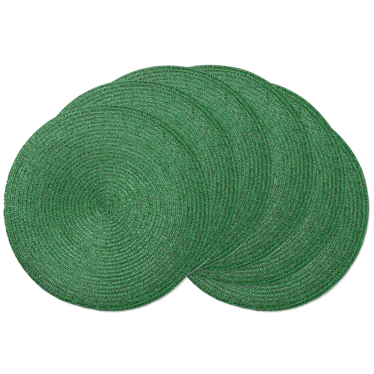 AHHFSMEI Round Braided Placemats Set of 6 15 Inch Black Table Mats
