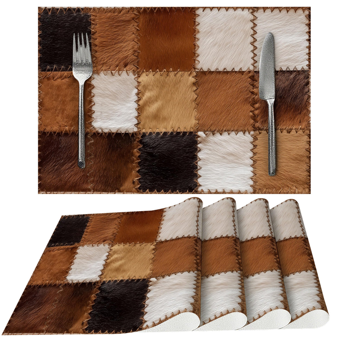 Tropical Palm Tree Placemats Set of 4 Washable Table Place Mats for Dining Kitchen Party Decor